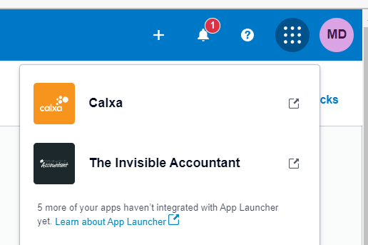 Use the Xero App Launcher to access Calxa directly.