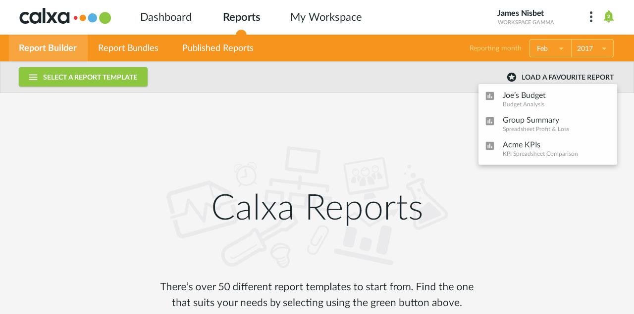 App Reports Builder Blank FavouriteReports