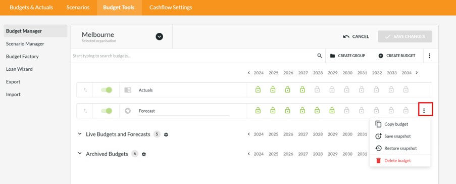 Reviewing your Mid-Year Budgets - Snapshot