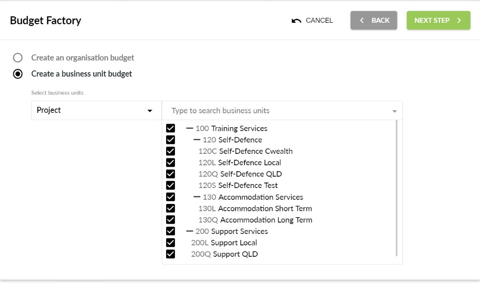 Unit Costing - Budget Factory