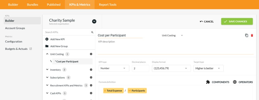 Unit Costing Guide - Creating KPI