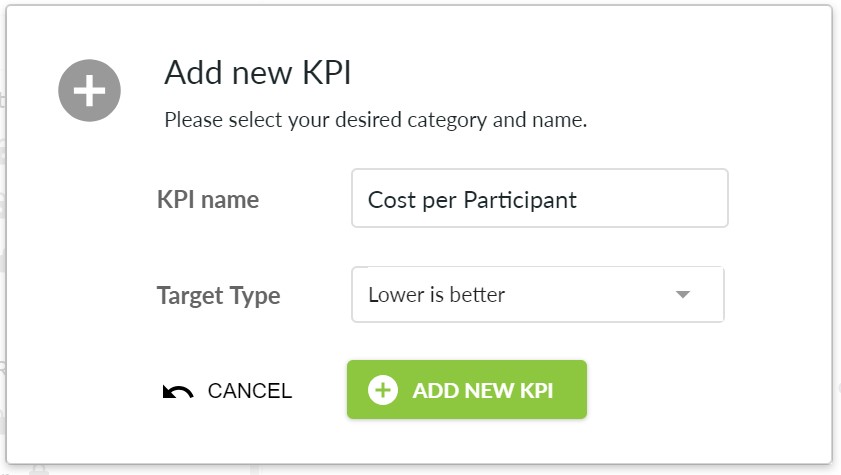 Unit Costing - KPI Add New