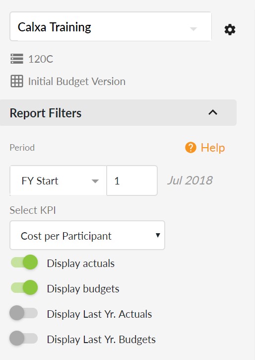 Unit Costing - Report Filters