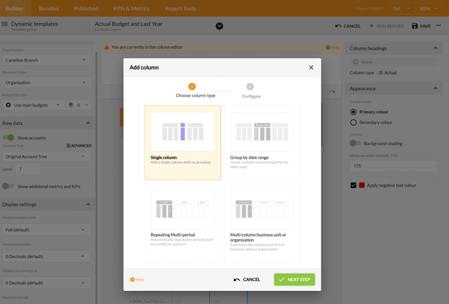 Value Reflected in New Calxa Price - Dynamic Report Builder