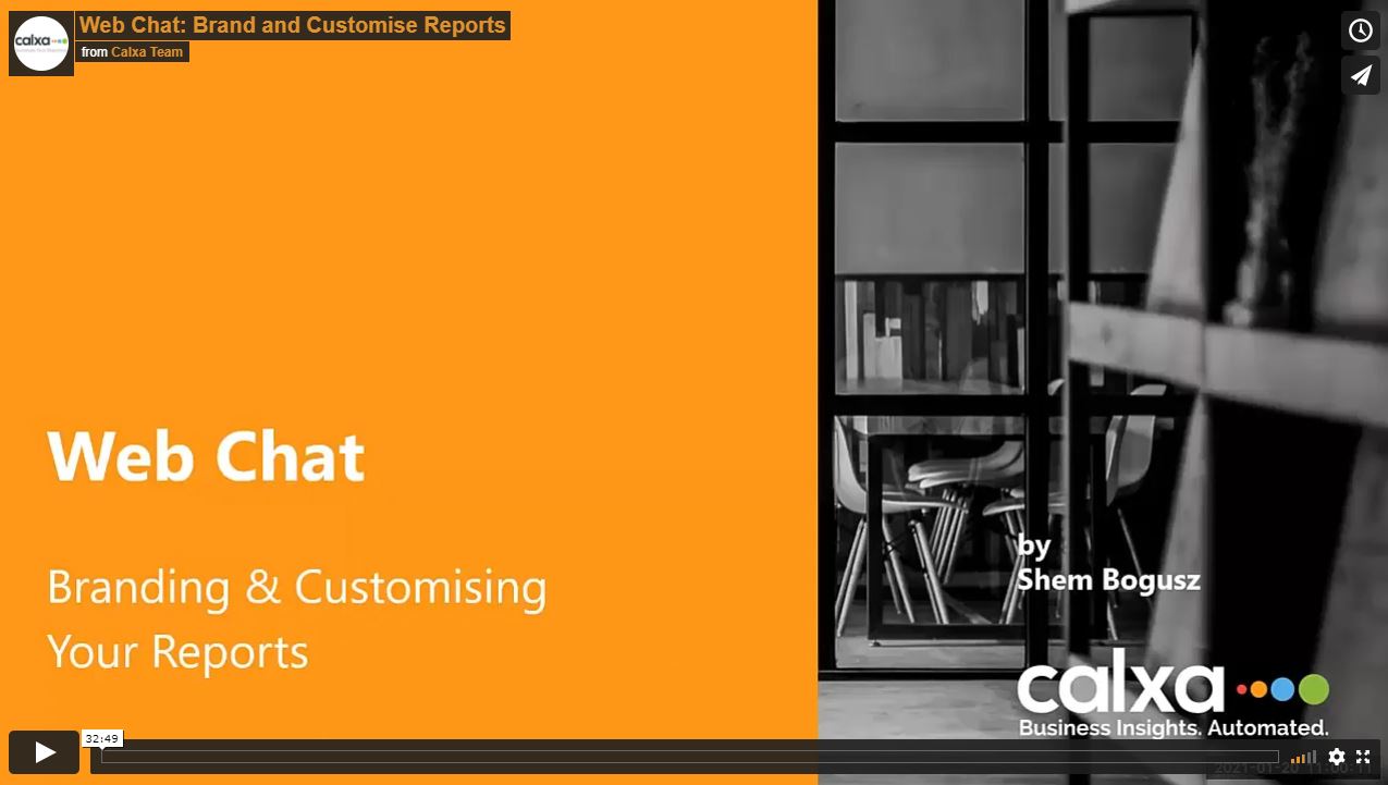 Web Chat: Customise and Brand Reports with the Report Designer - Calxa