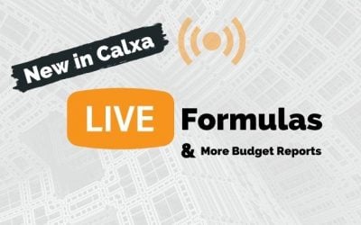 New in Calxa: Live Formulas and More Budget Reports