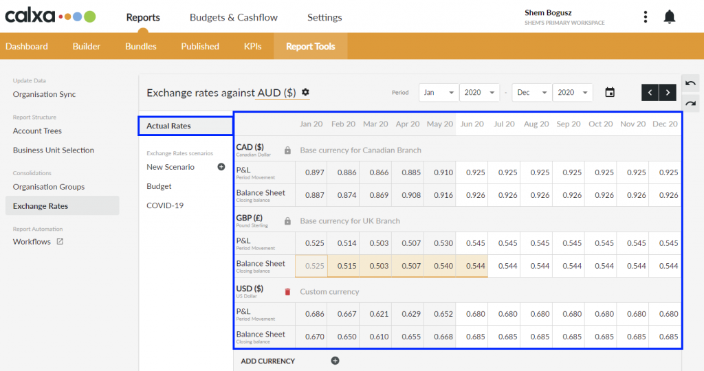 Multi-Currency Reporting with Exchange Rates