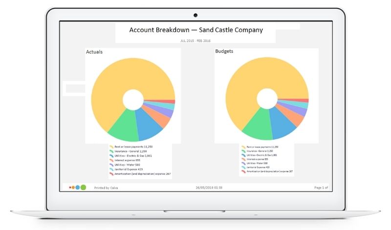 Calxa Budgeting Tool - Account Breakdown
