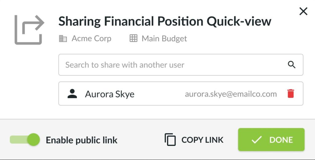 New in Calxa - Dashboard-Sharing