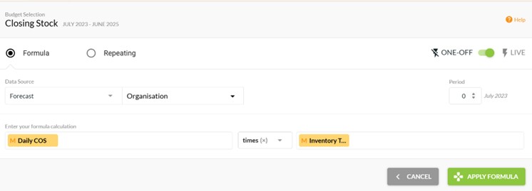 Calculating Closing Stock Using Inventory Turnover Days - Closing Stock