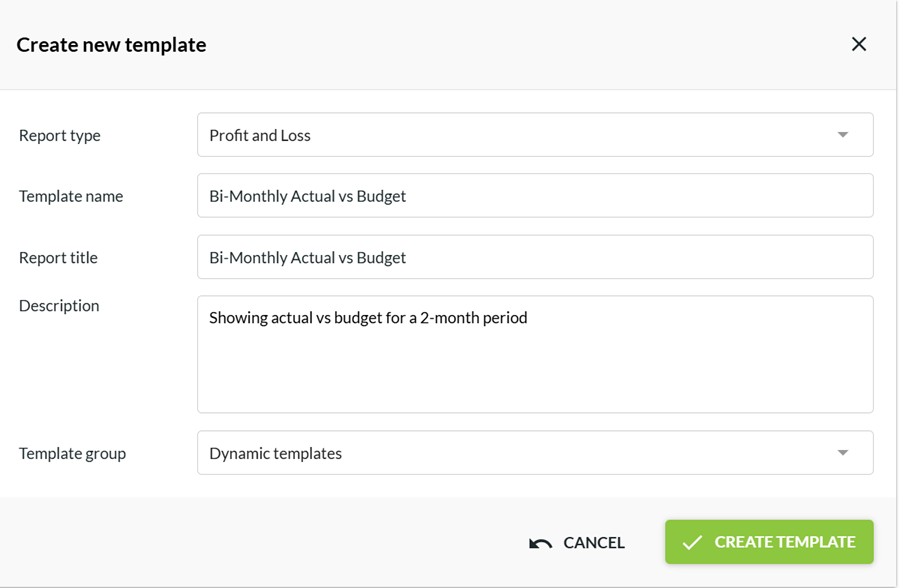 New in Calxa - Dynamic Report Builder - Create Template